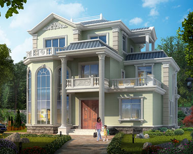 AT1749株洲私人定制三层复式漂亮别墅设计图纸13.2mx11.1m